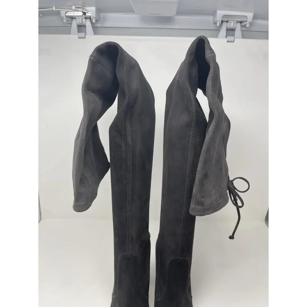 Stuart Weitzman Tipland Gray Suede Over the Knee-High Boots 9.5 - Picture 4 of 15